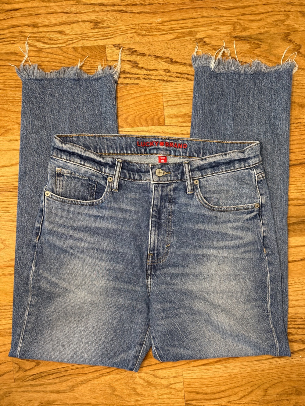 Lucky Brand 90s Loose High-Rise Crop w/ Frayed Hem Womens size10/30